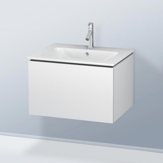 Duravit L-Cube 梳妝台配有 1 個拉出式隔層，內部系統為楓木