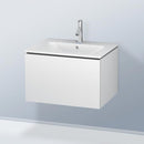 Duravit L-Cube vanity unit with 1 pull-out compartment, with interior system walnut
