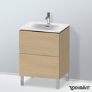 Duravit L-Cube vanity unit with 2 pull-out compartments, with interior system walnut