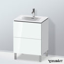 Duravit L-Cube vanity unit with 2 pull-out compartments, with interior system walnut