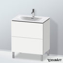 Duravit L-Cube vanity unit with 2 pull-out compartments, with interior system in maple
