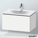 Duravit L-Cube vanity unit with 1 pull-out compartment, with interior system in maple