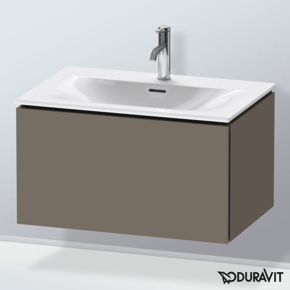 Duravit L-Cube 梳妝台配有 1 個拉出式隔層，內部系統為楓木