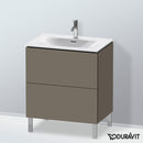 Duravit L-Cube vanity unit with 2 pull-out compartments, with interior system walnut
