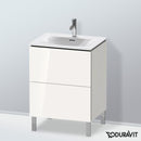 Duravit L-Cube vanity unit with 2 pull-out compartments, with interior system walnut