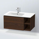 Duravit L-Cube vanity unit with 1 pull-out compartment and 1 rack element, with interior system walnut