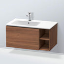 Duravit L-Cube vanity unit with 1 pull-out compartment and 1 rack element, with interior system walnut
