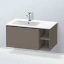 Duravit L-Cube vanity unit with 1 pull-out compartment and 1 rack element, with interior system walnut