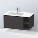 Duravit L-Cube vanity unit with 1 pull-out compartment and 1 rack element, with interior system walnut