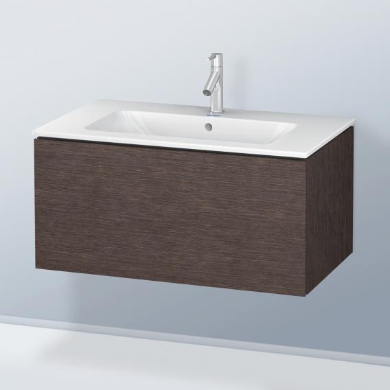 Duravit L-Cube 梳妝台配有 1 個拉出式隔層，內部系統為楓木