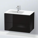 Duravit L-Cube vanity unit with 2 pull-out compartments, with interior system in maple