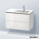 Duravit L-Cube vanity unit with 2 pull-out compartments, with interior system in maple