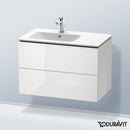 Duravit L-Cube vanity unit with 2 pull-out compartments, with interior system walnut