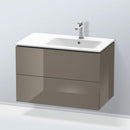 Duravit L-Cube vanity unit with 2 pull-out compartments, with interior system in maple