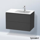 Duravit L-Cube vanity unit with 2 pull-out compartments, with interior system in maple