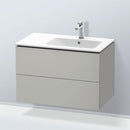 Duravit L-Cube vanity unit with 2 pull-out compartments, with interior system walnut