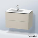 Duravit L-Cube vanity unit with 2 pull-out compartments, with interior system walnut