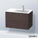 Duravit L-Cube vanity unit with 2 pull-out compartments, with interior system in maple