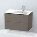 Duravit L-Cube vanity unit with 2 pull-out compartments, with interior system walnut