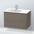 Duravit L-Cube vanity unit with 2 pull-out compartments, with interior system in maple