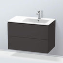 Duravit L-Cube vanity unit with 2 pull-out compartments, with interior system walnut