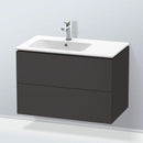 Duravit L-Cube vanity unit with 2 pull-out compartments, with interior system in maple
