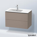 Duravit L-Cube vanity unit with 2 pull-out compartments, with interior system walnut