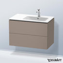 Duravit L-Cube vanity unit with 2 pull-out compartments, with interior system in maple