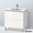 Duravit L-Cube vanity unit with 2 pull-out compartments, with interior system in maple