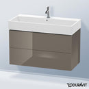 Duravit L-Cube vanity unit with 2 pull-out compartments, with interior system walnut