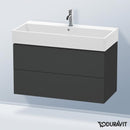 Duravit L-Cube vanity unit with 2 pull-out compartments, with interior system walnut
