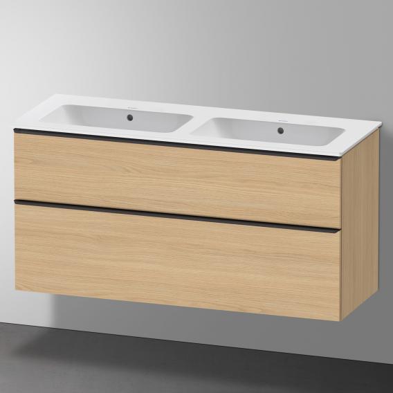 Duravit ME by Starck double washbasin with D-Neo vanity unit with 2 pull-out compartments