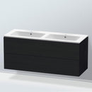 Duravit ME by Starck 雙洗臉盆，配有 L-Cube 梳妝台和 2 個拉出式隔間