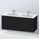 Duravit ME by Starck 雙洗臉盆，配有 L-Cube 梳妝台和 2 個拉出式隔間