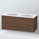 Duravit ME by Starck 雙洗臉盆，配有 L-Cube 梳妝台和 2 個拉出式隔間