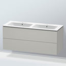 Duravit ME by Starck 雙洗臉盆，配有 L-Cube 梳妝台和 2 個拉出式隔間