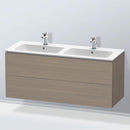 Duravit ME by Starck 雙洗臉盆，配有 L-Cube 梳妝台和 2 個拉出式隔間