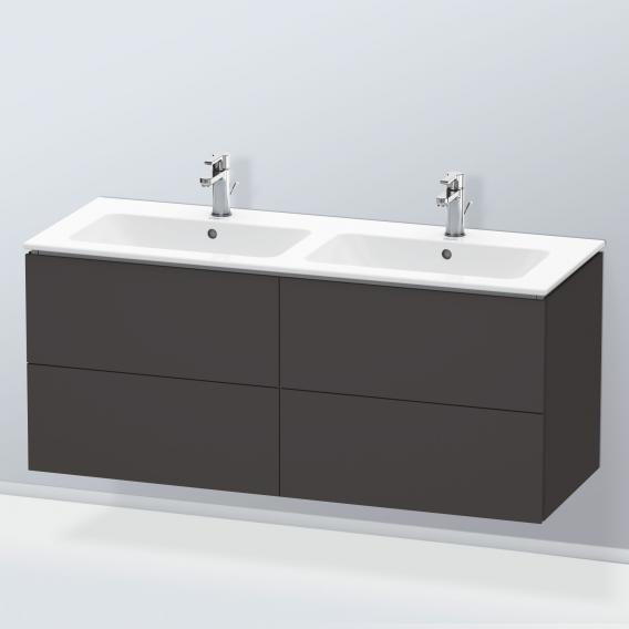 Duravit ME by Starck 雙洗臉盆，配有 L-Cube 梳妝台，附 4 個拉出式隔間