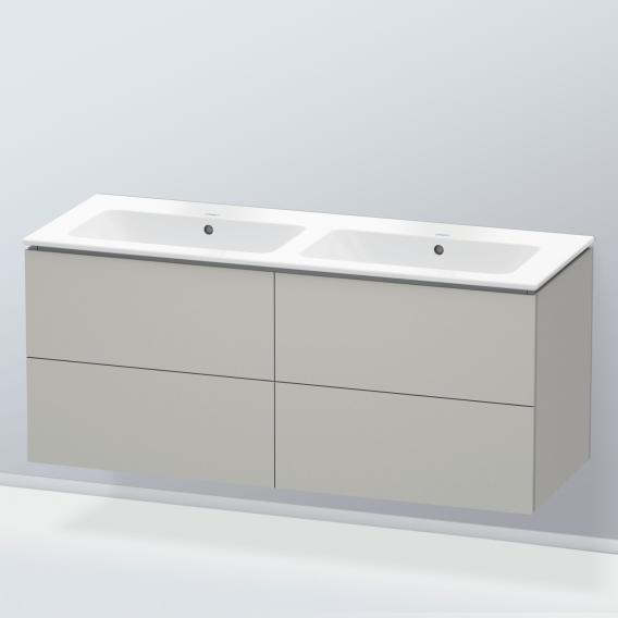 Duravit ME by Starck 雙洗臉盆，配有 L-Cube 梳妝台，附 4 個拉出式隔間