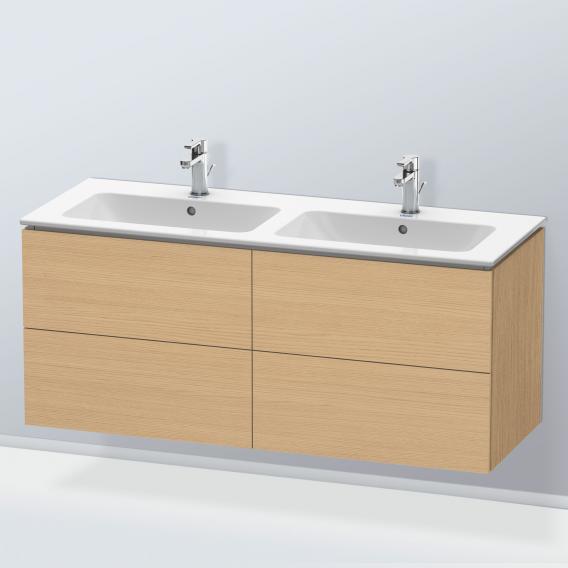 Duravit ME by Starck 雙洗臉盆，配有 L-Cube 梳妝台，附 4 個拉出式隔間