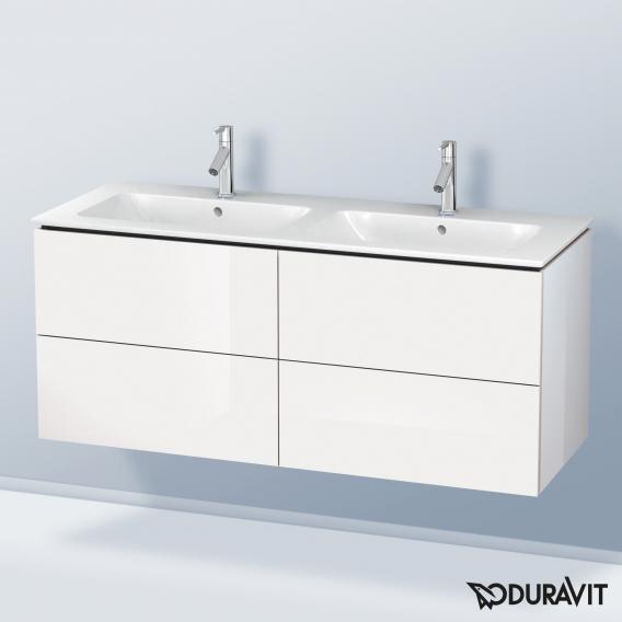 Duravit ME by Starck 雙洗臉盆，配有 L-Cube 梳妝台，附 4 個拉出式隔間