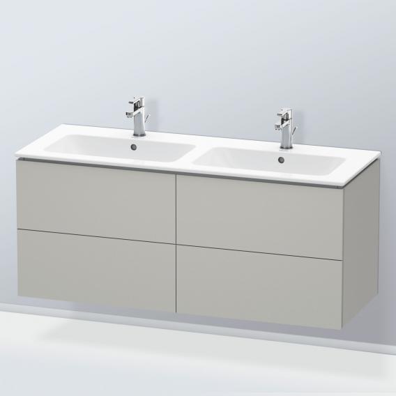 Duravit ME by Starck 雙洗臉盆，配有 L-Cube 梳妝台，附 4 個拉出式隔間