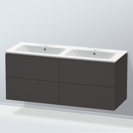 Duravit ME by Starck 雙洗臉盆，配有 L-Cube 梳妝台，附 4 個拉出式隔間