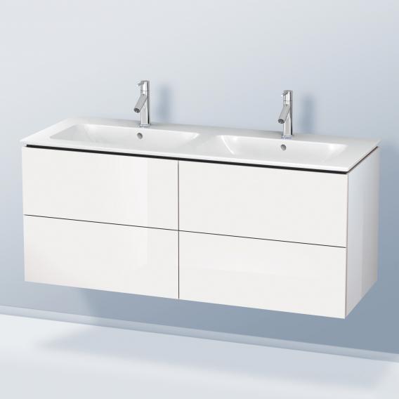 Duravit ME by Starck 雙洗臉盆，配有 L-Cube 梳妝台，附 4 個拉出式隔間