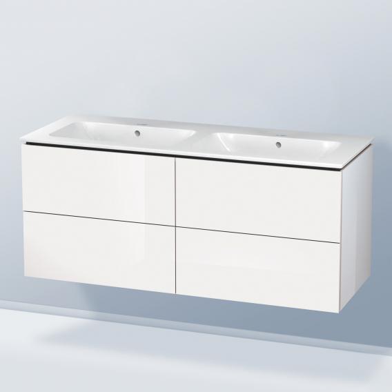 Duravit ME by Starck 雙洗臉盆，配有 L-Cube 梳妝台，附 4 個拉出式隔間