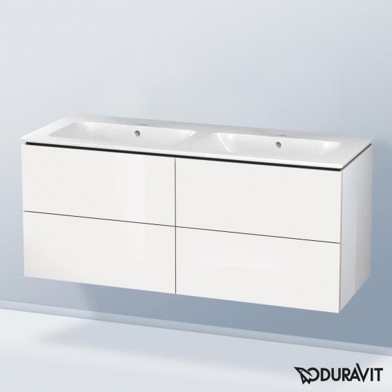 Duravit ME by Starck 雙洗臉盆，配有 L-Cube 梳妝台，附 4 個拉出式隔間