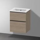 Duravit ME by Starck hand washbasin with D-Neo vanity unit with 2 compartments