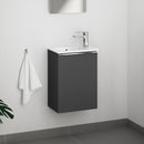 Duravit ME by Starck hand wash basin with evineo ineo4 vanity unit with 1 door, with handle