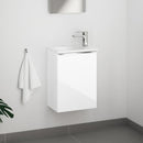 Duravit ME by Starck hand wash basin with evineo ineo4 vanity unit with 1 door, with handle