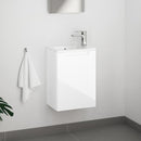 Starck 的 Duravit ME 洗手盆，配有 evineo ineo5 梳妝台，附 1 個門，附嵌入式把手